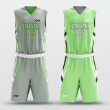 Gray&Green Custom Reversible Basketball Set