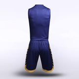 Blue&Yellow Sublimated Basketball Uniform