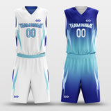 Blue&White Custom Reversible Basketball Set