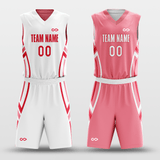 Pink&WhiteCustom Reversible Basketball Set