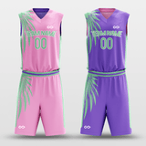 Pink&Purple Custom Reversible Basketball Set