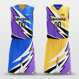 Blue&Yellow Windstorm Sublimated Basketball Team Set
