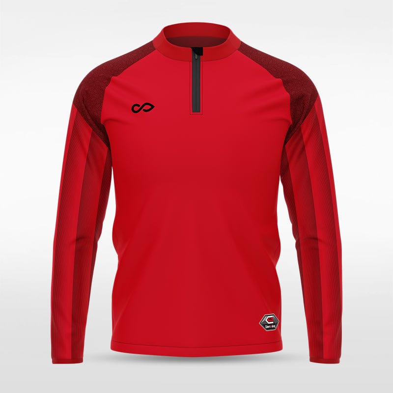 Red Historic India Sublimated 1/4 Zip Top