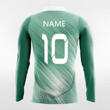Custom Sea Green Long Sleeve Soccer Jersey