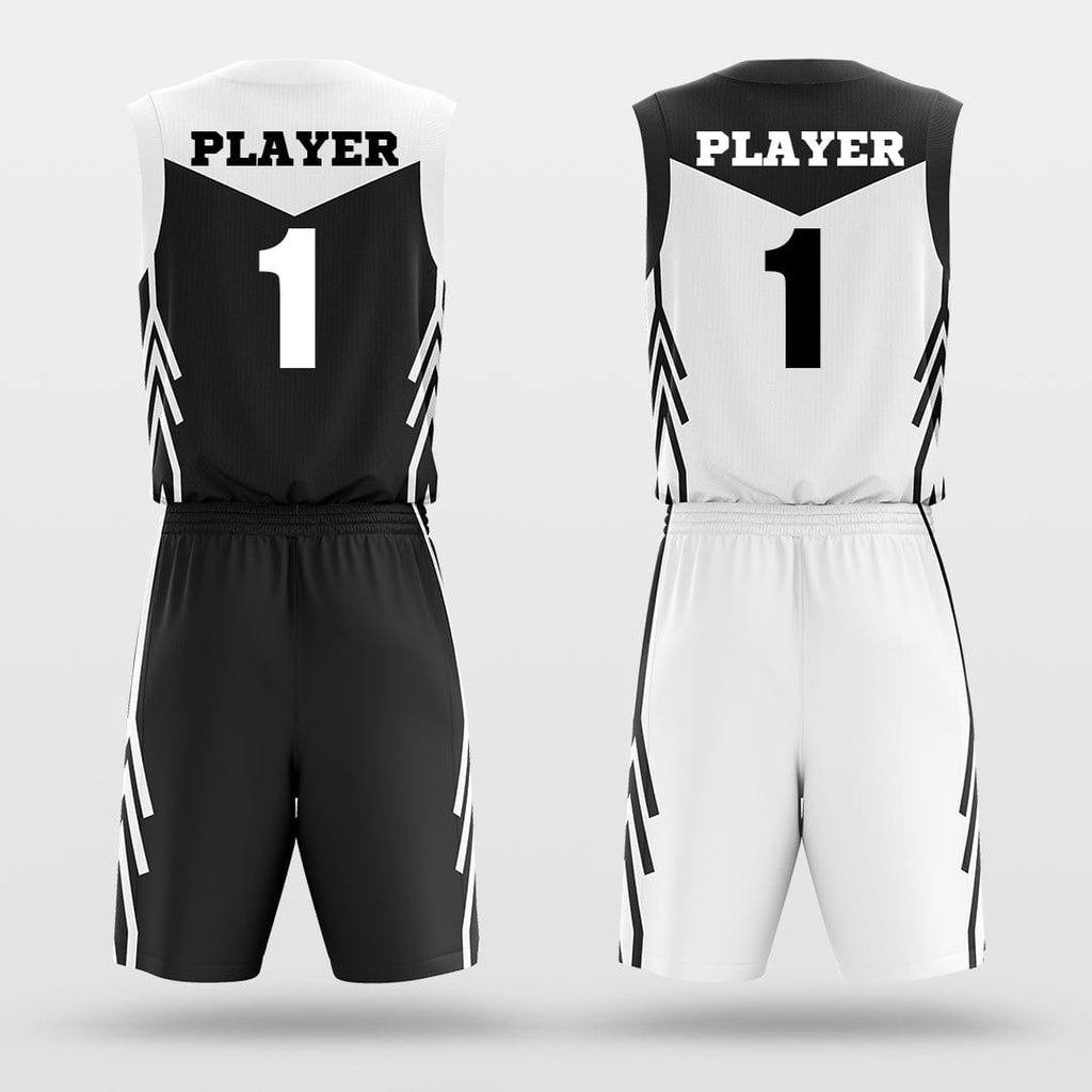 Custom Basketball Uniforms White and Black