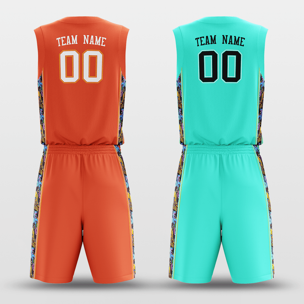 Orange&MintCustom Sublimated Basketball Set