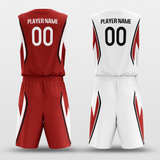 Red & White Custom Sublimated Basketball Set