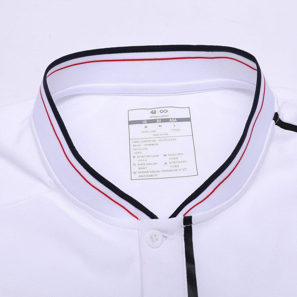White Adult Stand Collar Polo Design
