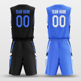Blue&Black Custom Sublimated Basketball Set