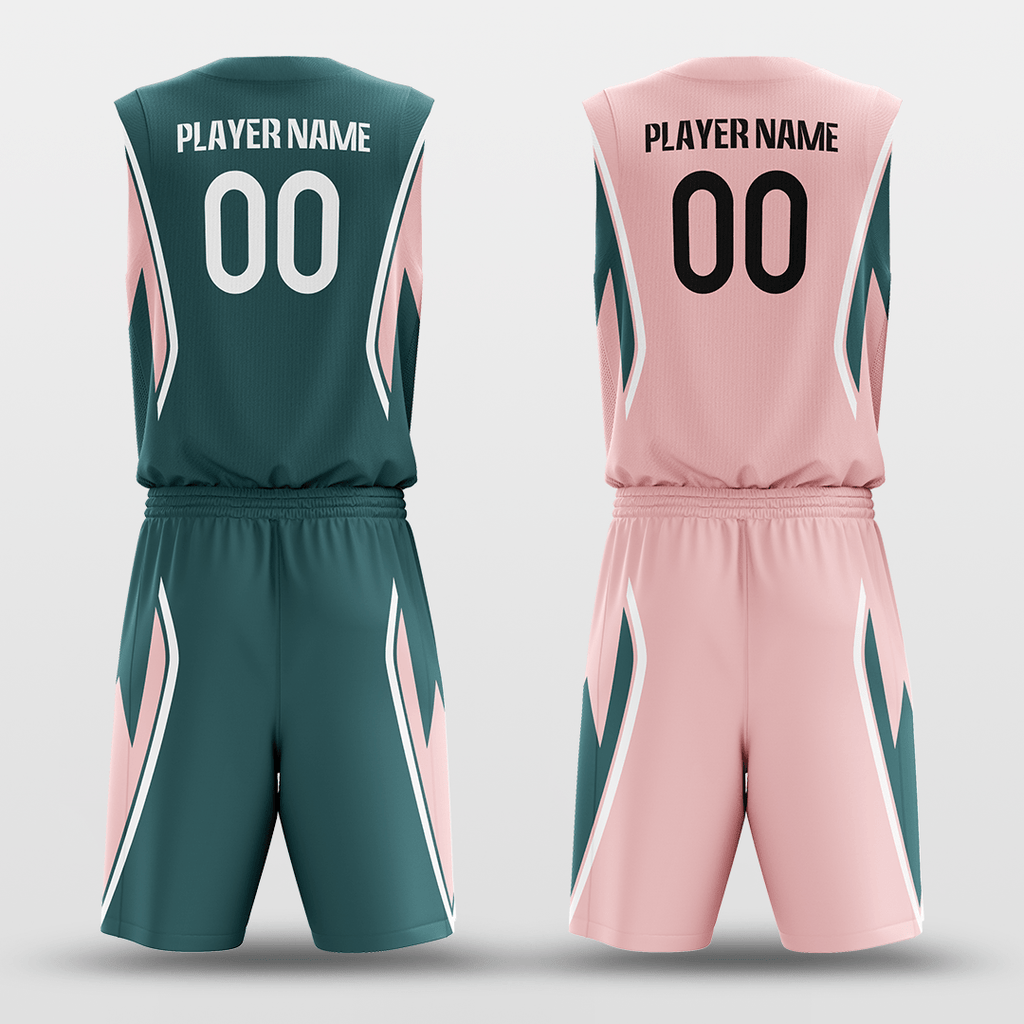 Green & Pink Custom Sublimated Basketball Set