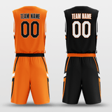 Orange&Black Custom Sublimated Basketball Set