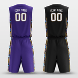 Black&Purple Custom Sublimated Basketball Set