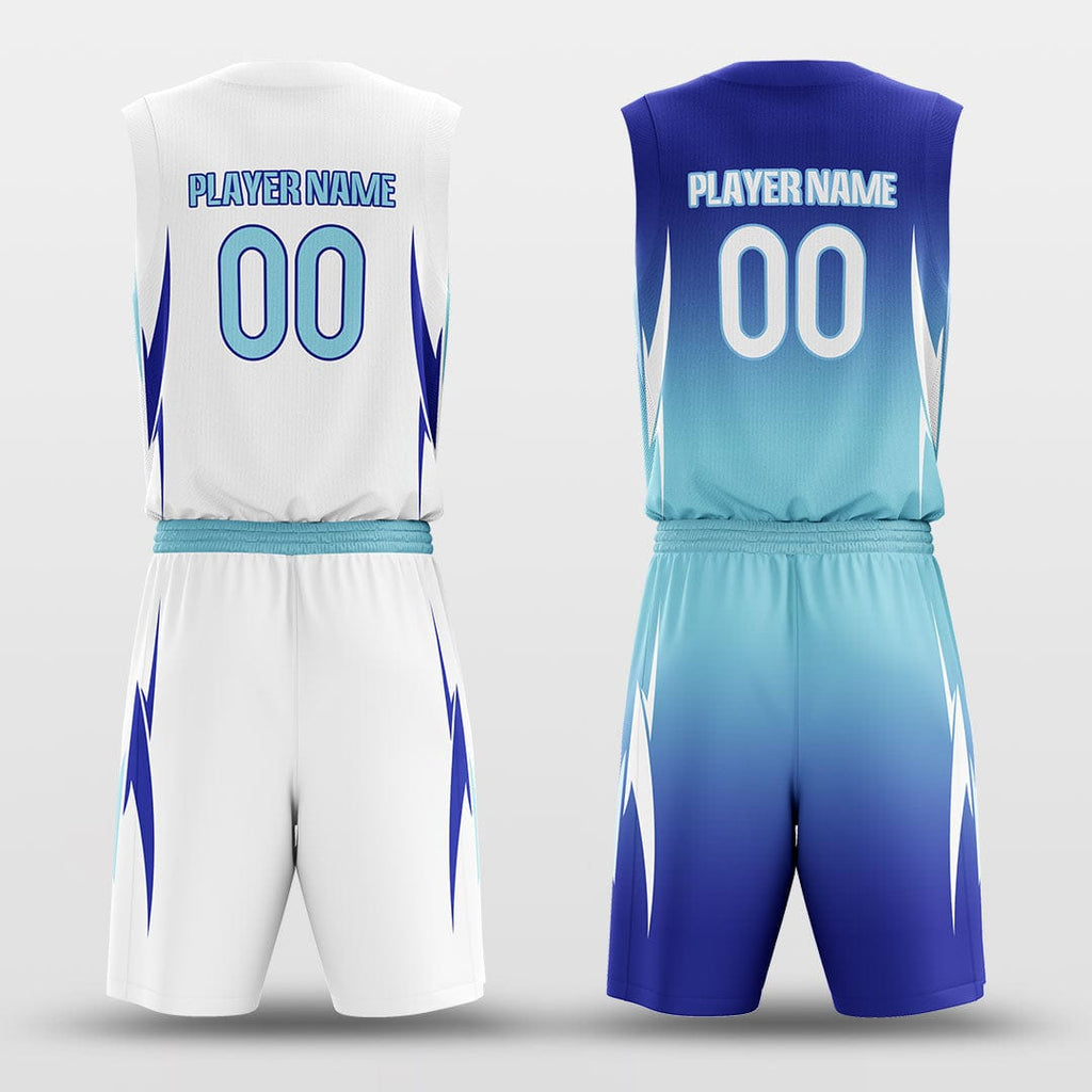 Blue&White Custom Sublimated Basketball Set