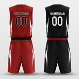 Red&Black Custom Sublimated Basketball Set