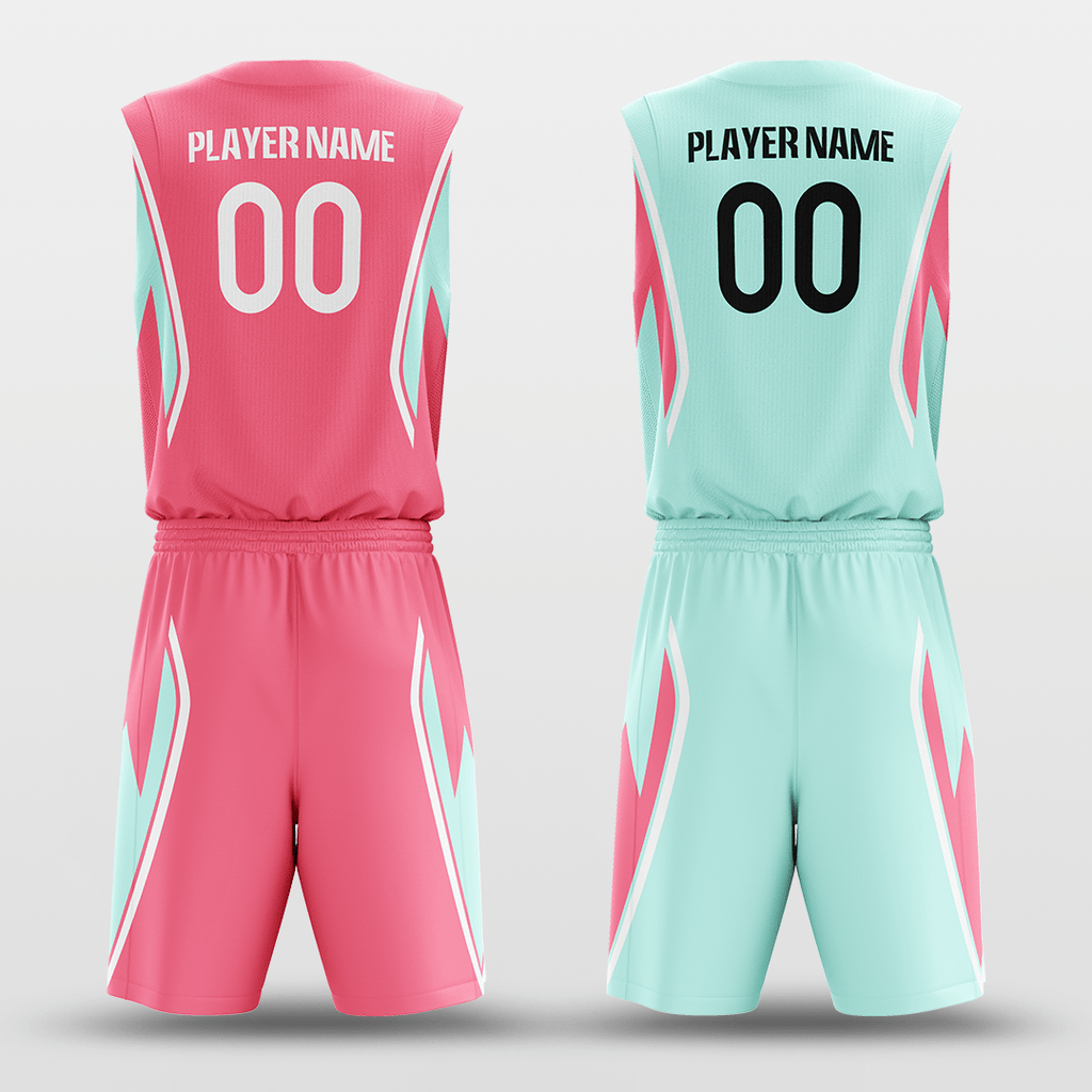 Pink & Mint Custom Reversible Basketball Set