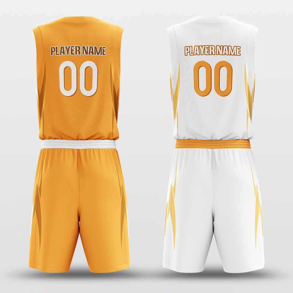 Orange&White Custom Sublimated Basketball Set