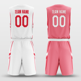 Pink&WhiteCustom Sublimated Basketball Set