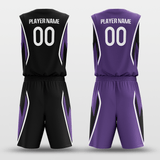 Black & PurpleCustom Sublimated Basketball Set