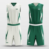 Green&WhiteBoomerang Sublimated Basketball Set