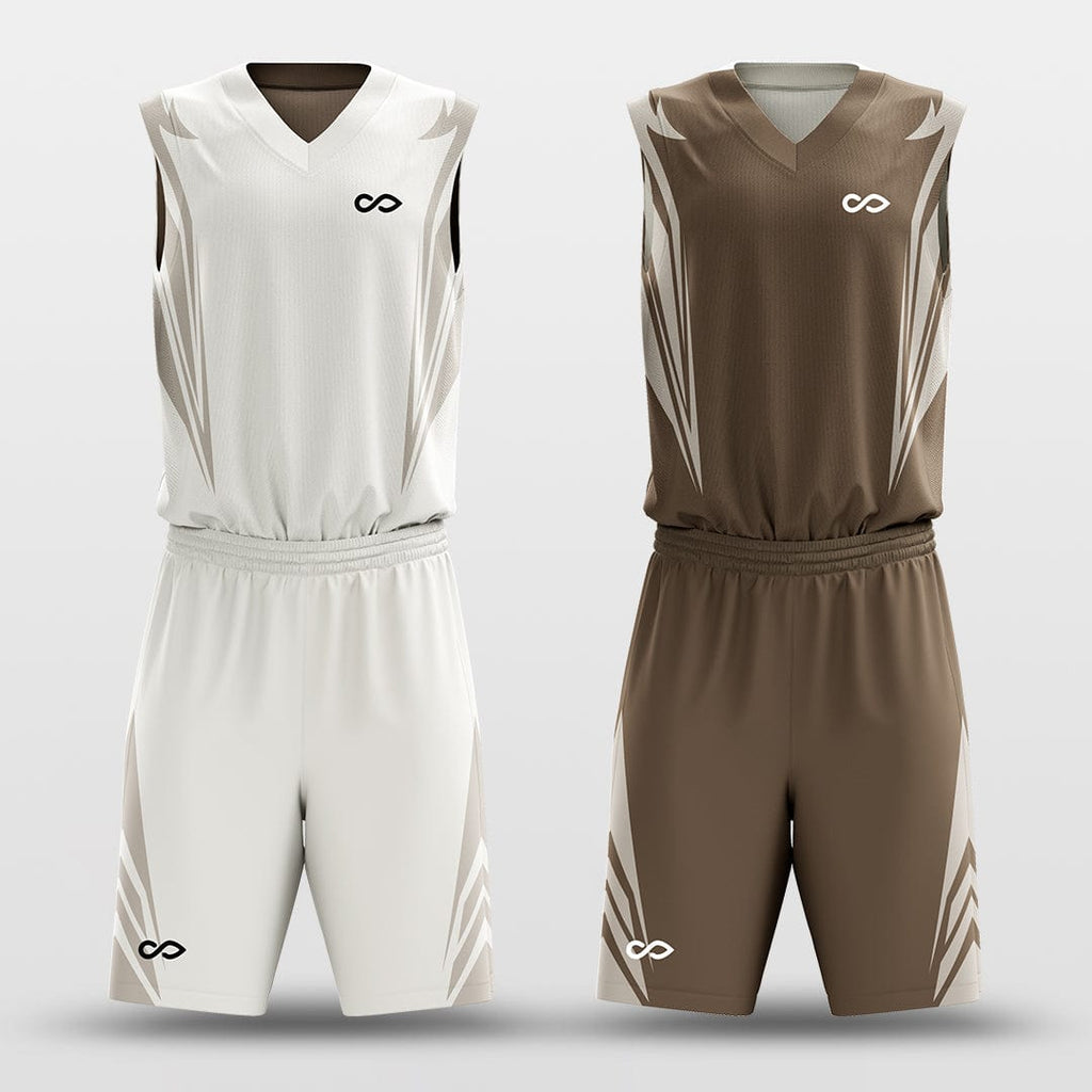 Reversible Basketball Uniforms White and Brown