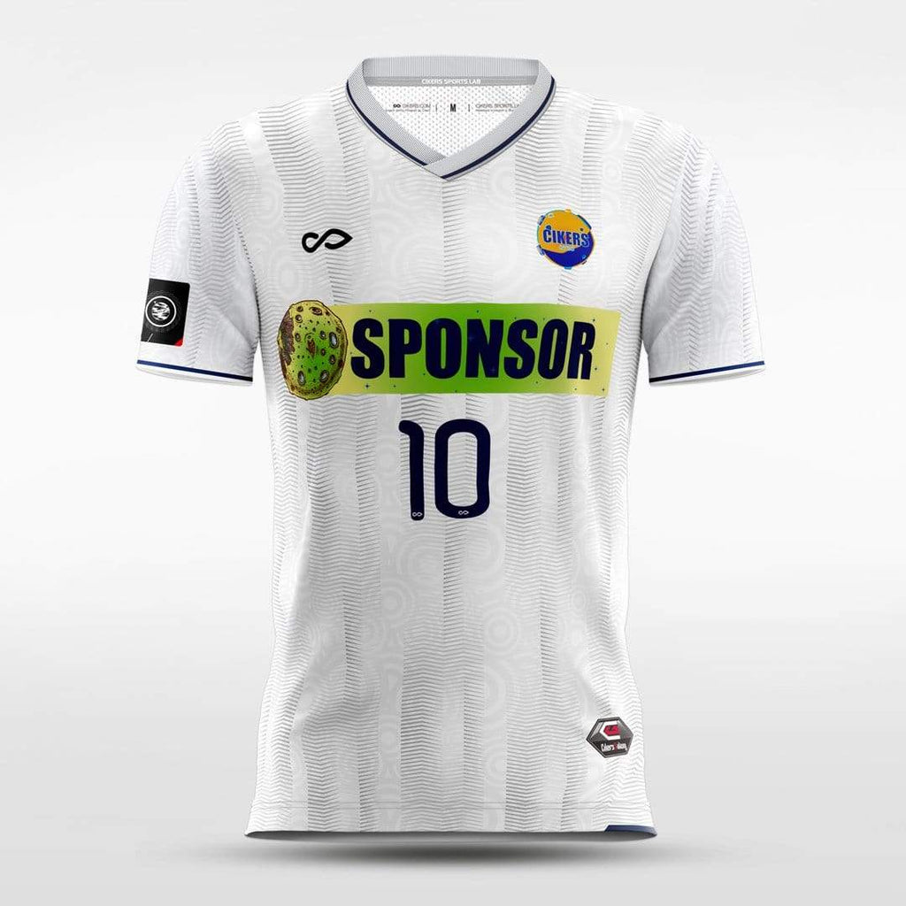 White Human Moon Day Soccer Jersey