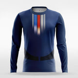 Custom Navy Blue Long Sleeve Soccer Jersey