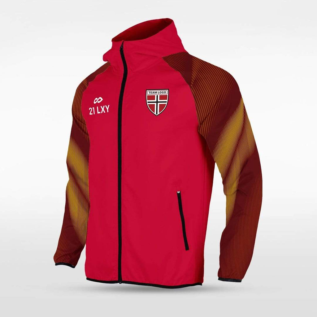 Red Embrace Aurora Customized Full-Zip Jacket Design