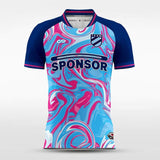 Blue and Pink Lava Soccer Jersey