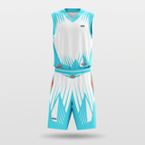 Blue and White Thorns Sublimated Basketball Set