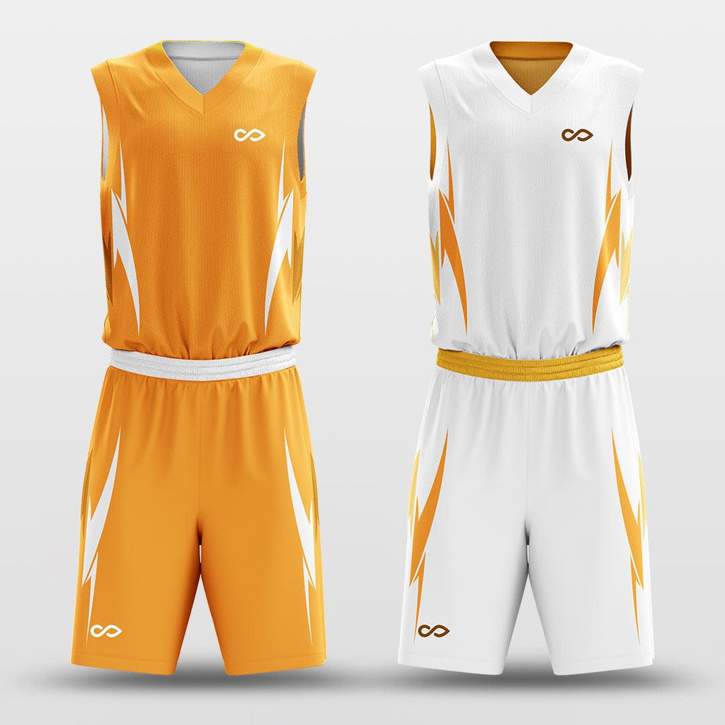 Orange&White Boomerang Sublimated Basketball Set