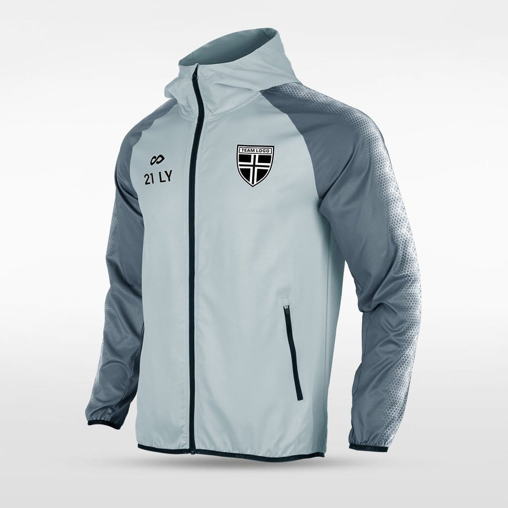 Grey Embrace Radiance Customized Full-Zip Jacket Design
