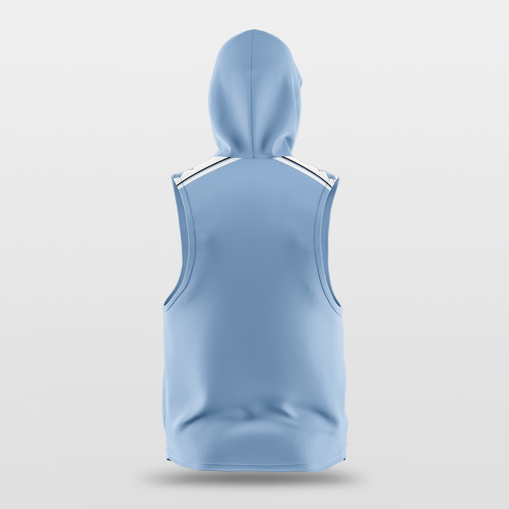 Carolina Blue Custom Basketball Sleeveless Hoodies Design