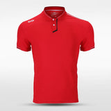 Red Adult Stand Collar Polo Design