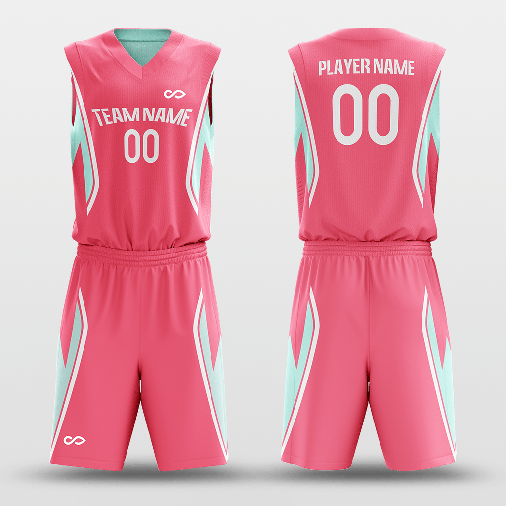 Pink & Mint Plume Reversible Basketball Set