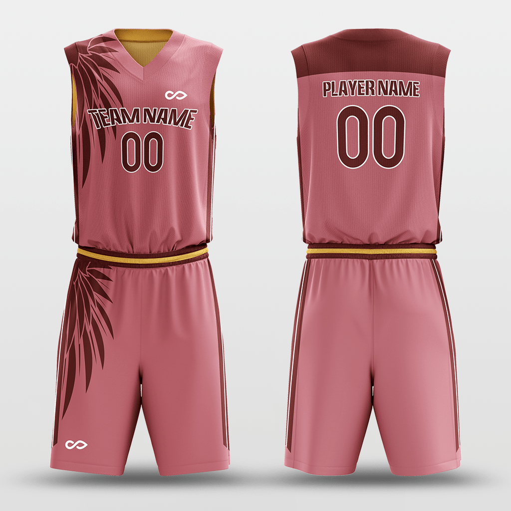 Pink&Yellow Customized Classic 68 Reversible Basketball Set