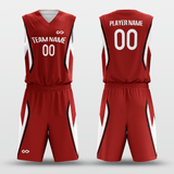 Red & White Customized Plume Reversible Basketball Set