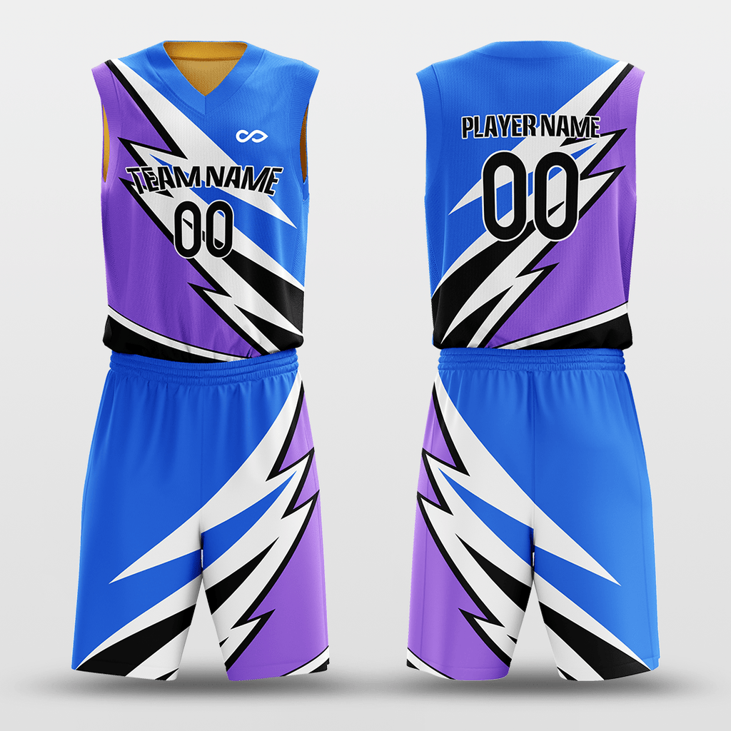 Blue&Yellow Color Sublimated Basketball Set