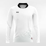 White Long Sleeve Soccer Jersey Design