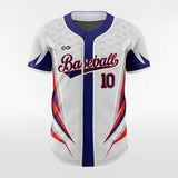 White&Navy Custom Baseball Jersey
