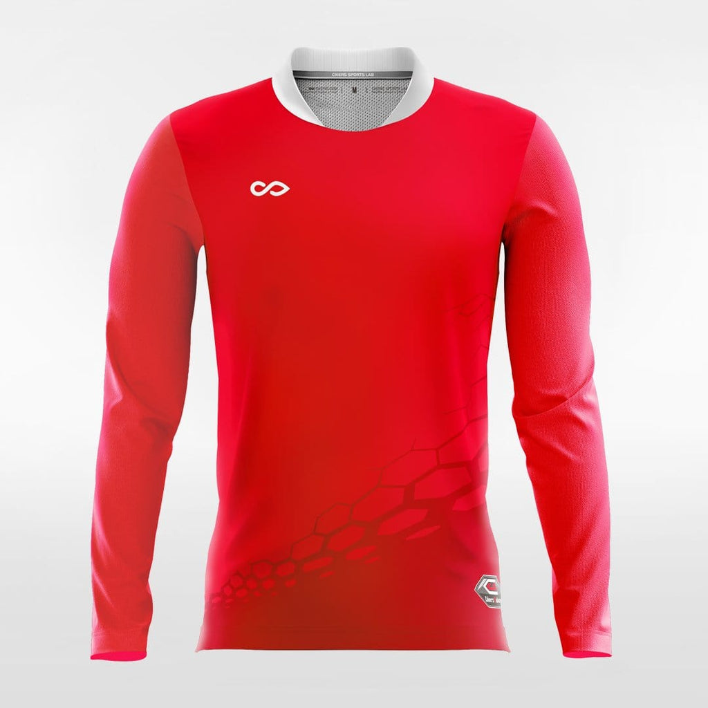 Red Long Sleeve Soccer Jersey Design