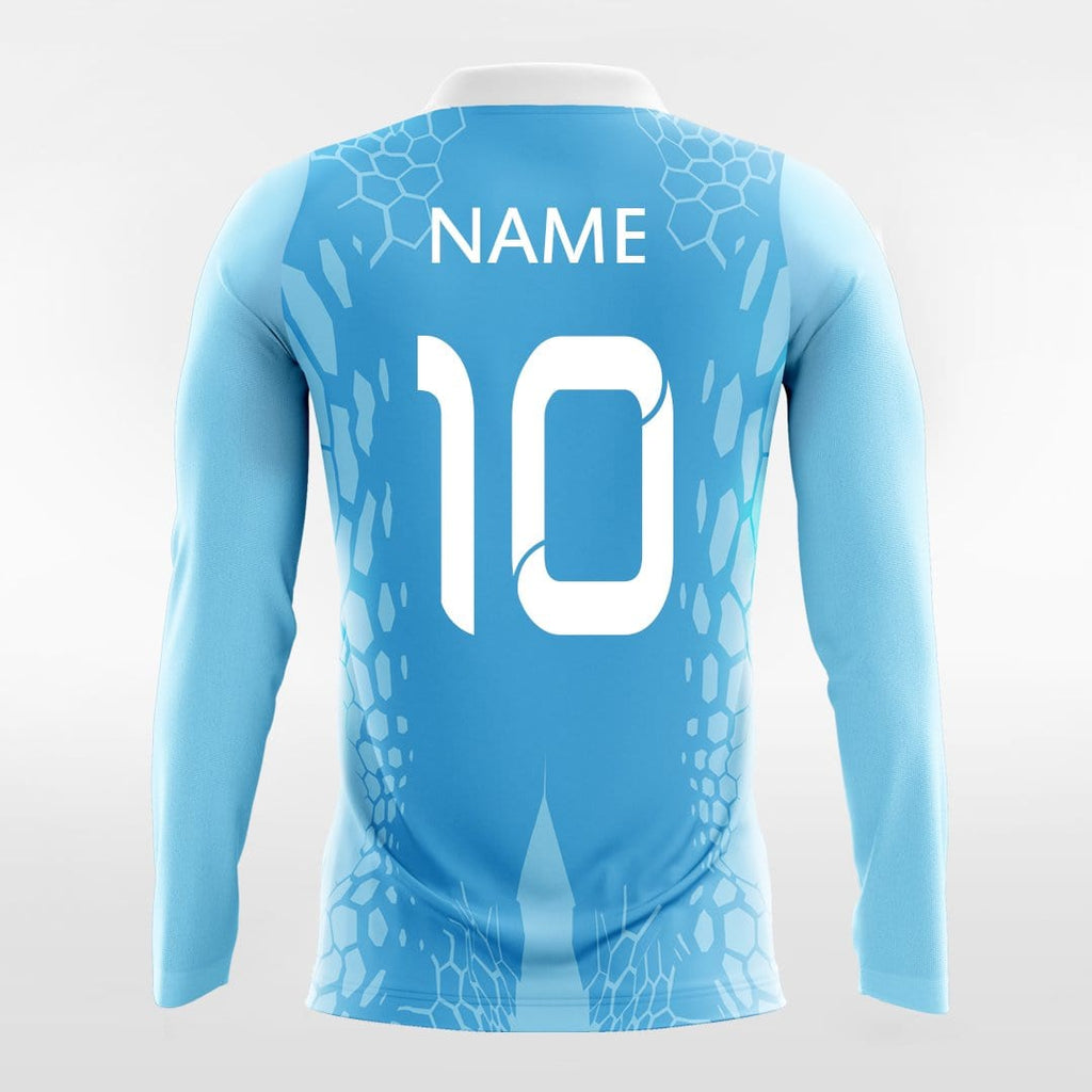Sky Blue Long Sleeve Soccer Jersey Design