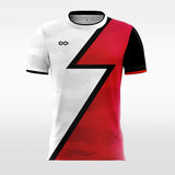 Custom White and Red Men's Soccer Jersey