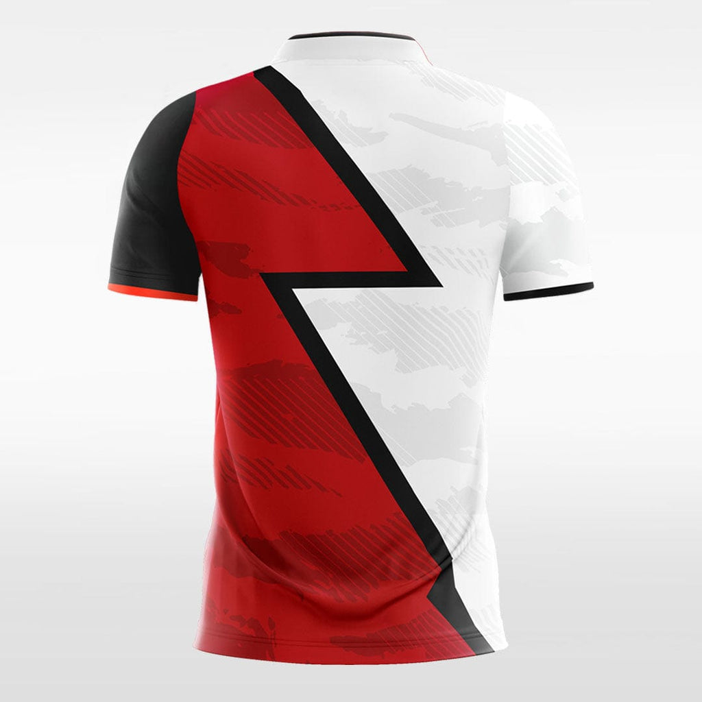 White and Red Men's Team Soccer Jersey Design