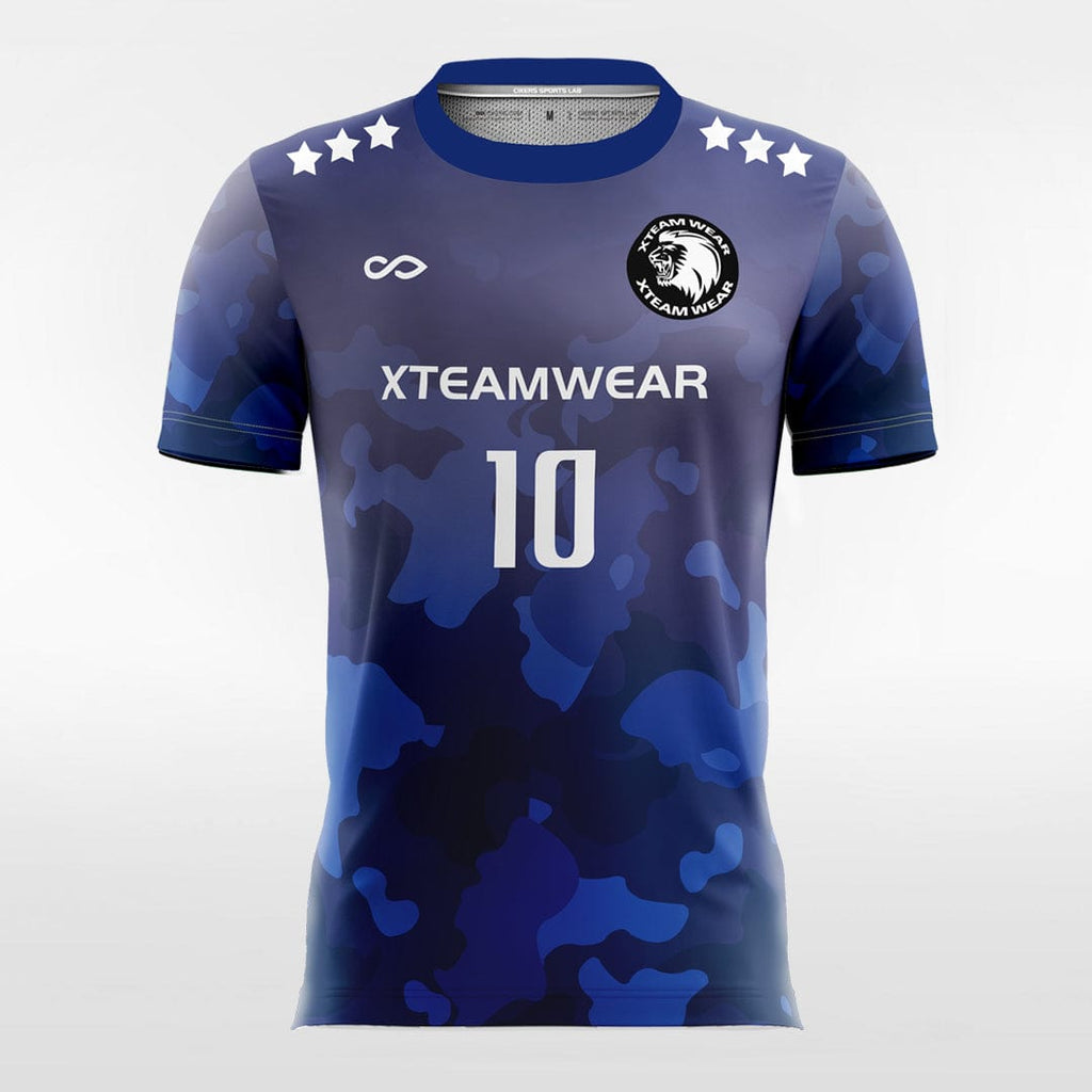 Navy Blue Camouflage Soccer Jersey