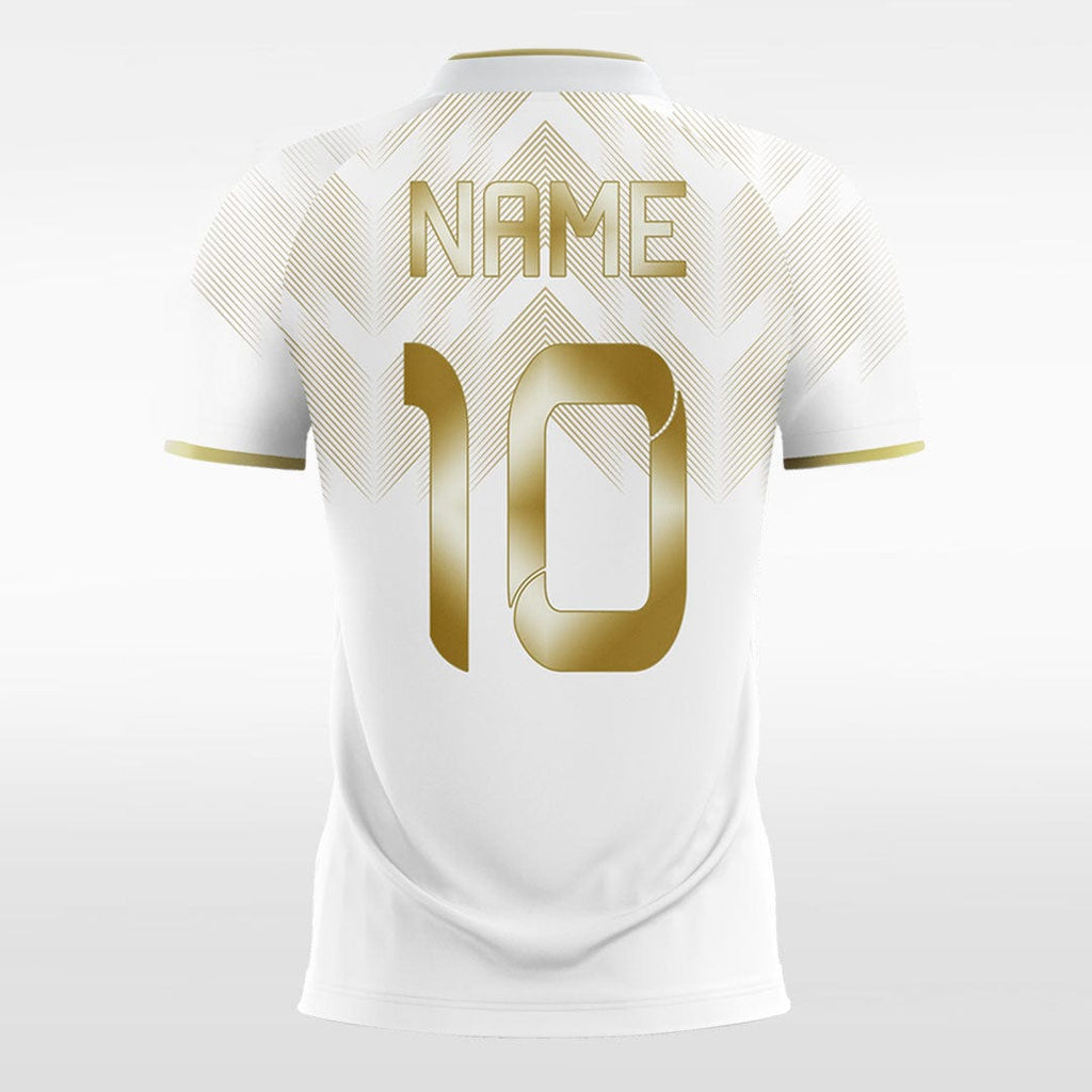 Custom White Gold Soccer Jersey Design