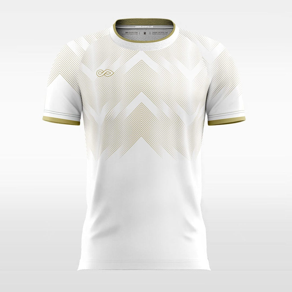 Custom White Gold Sublimated Soccer Jersey