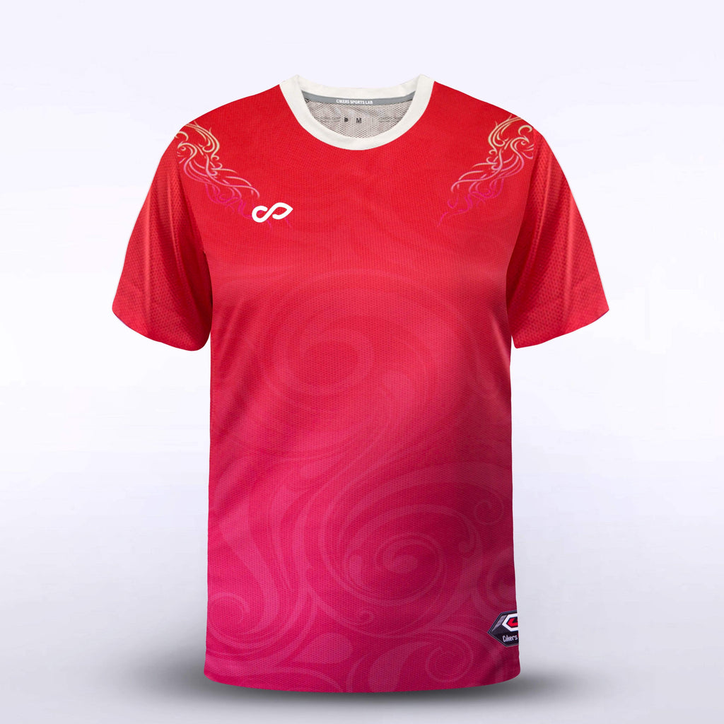 Red Fine Drizzle Soccer Jersey