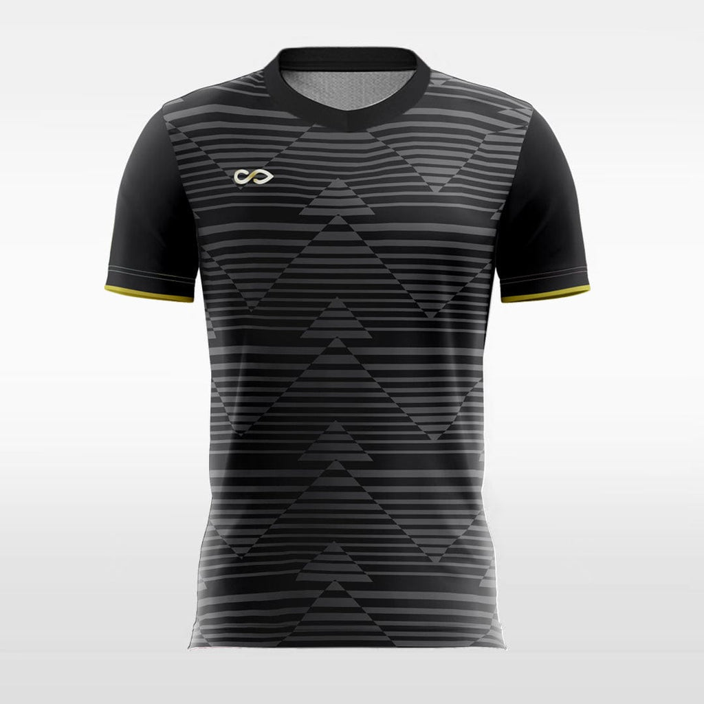 Customized Black Stripe Sublimated Soccer Jersey