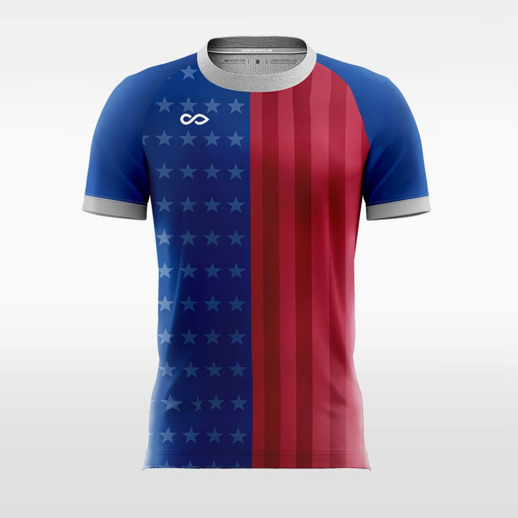 Red & Blue Double Faced 4 Soccer Jersey