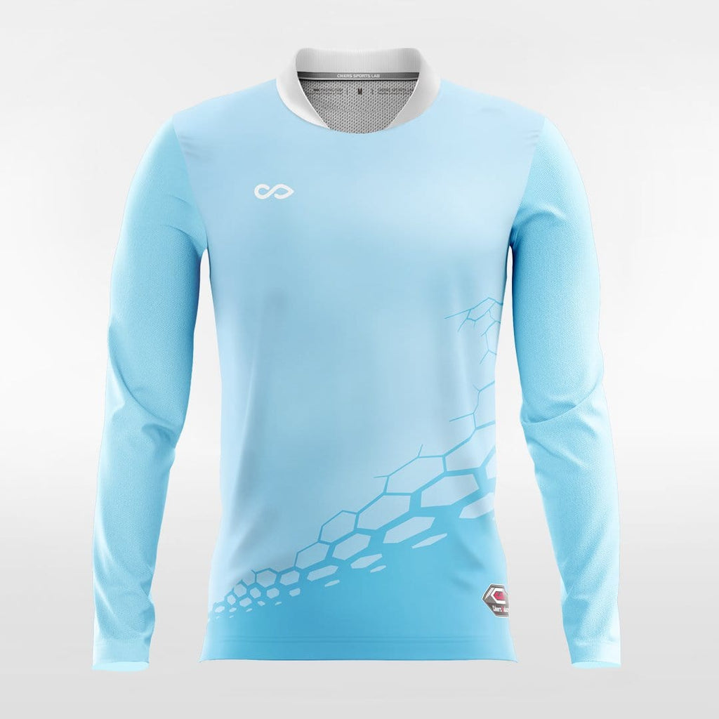 Custom Sky Blue Long Sleeve Soccer Jersey